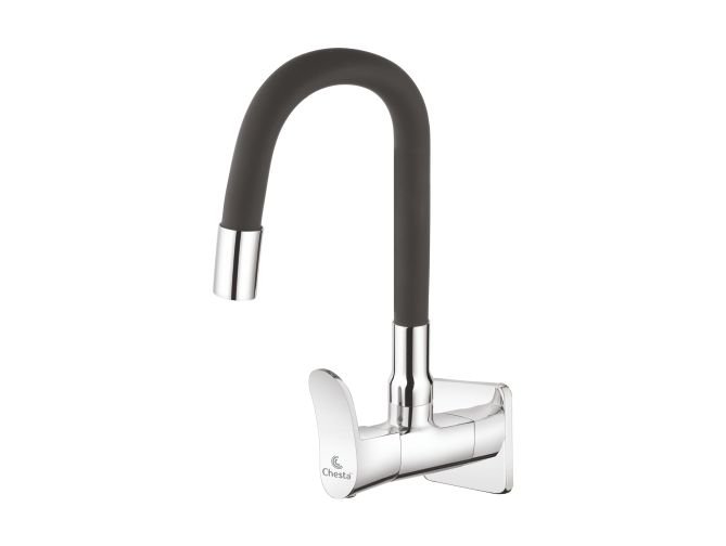 Flexible Sink Cock with Wall Flange (Single/Dual Flow)