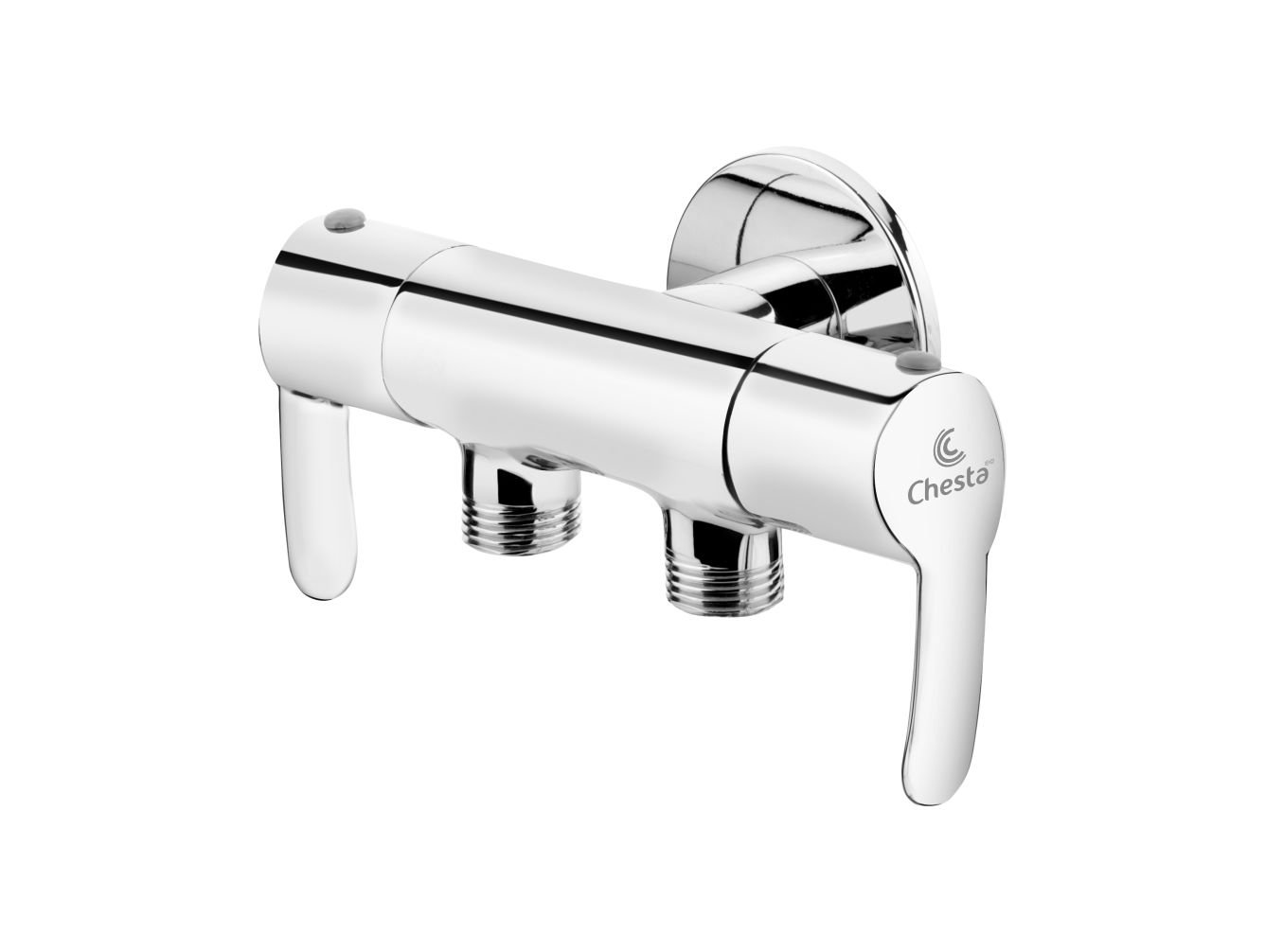DR - 1004 - 2 in 1 Angle Cock with Wall Flange Bath Fittings
